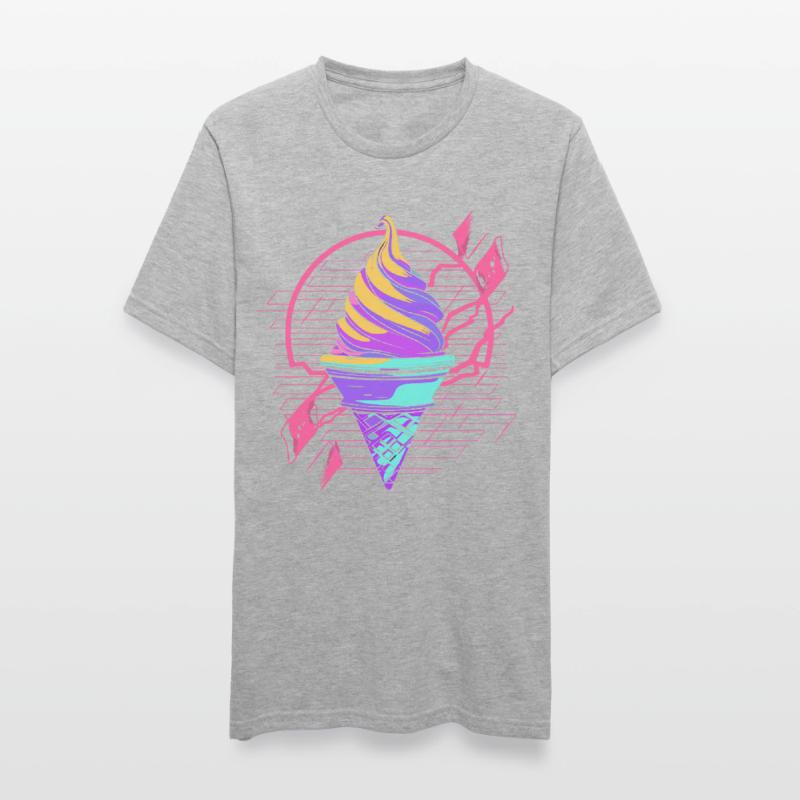 Cornet de crème glacée Synthwave T-shirt polycoton Unisexe