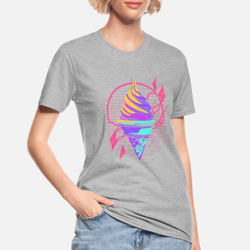 Cornet de crème glacée Synthwave T-shirt polycoton Unisexe