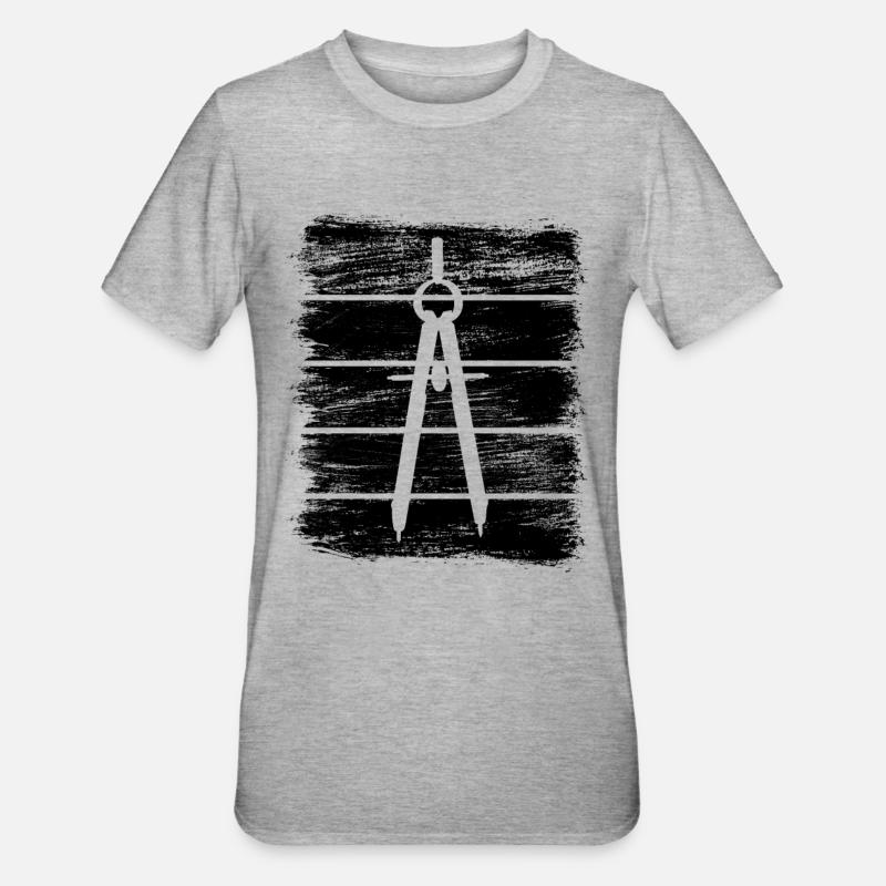 Boussole d’architecture - T-shirt polycoton Unisexe - gris chiné
