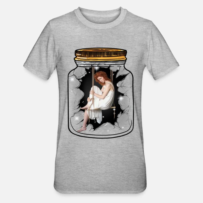 Émotions, sentiments, dépression, solitude - T-shirt polycoton Unisexe - gris chiné