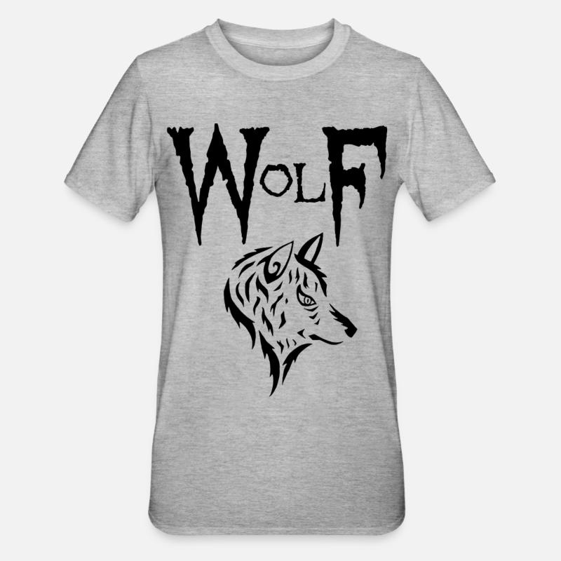 Schwarzer Wolf - Unisex Polycotton T-Shirt - Grau meliert