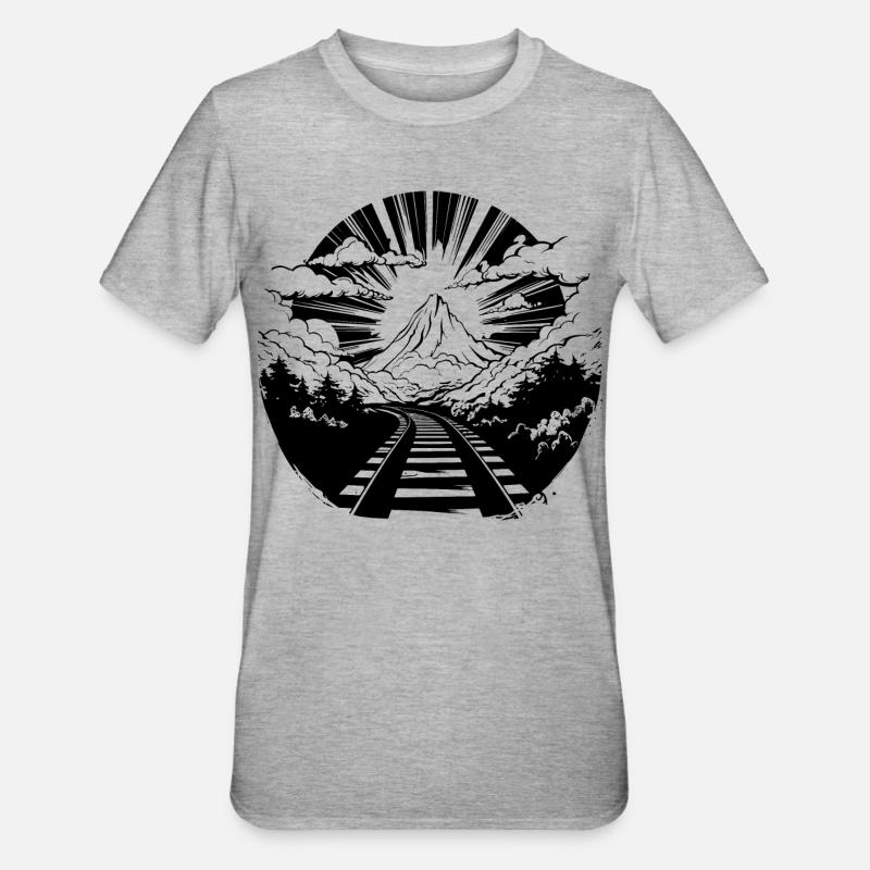 Eisenbahn - Unisex Polycotton T-Shirt - Grau meliert