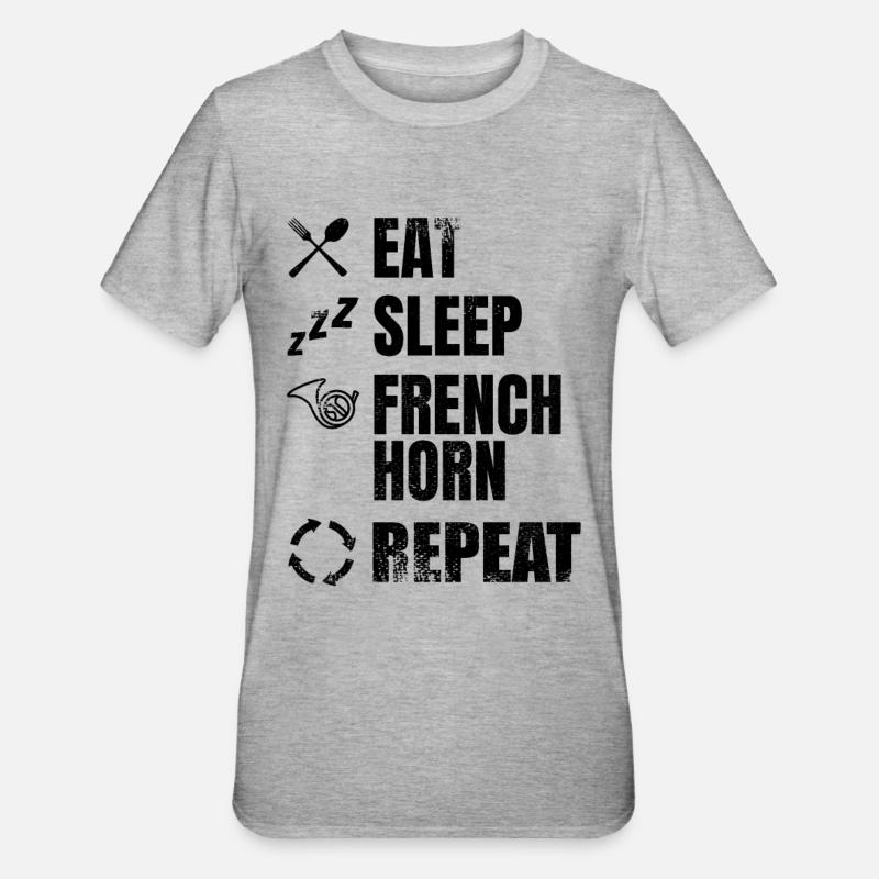 Hornspieler Routine - Unisex Polycotton T-Shirt - Grau meliert