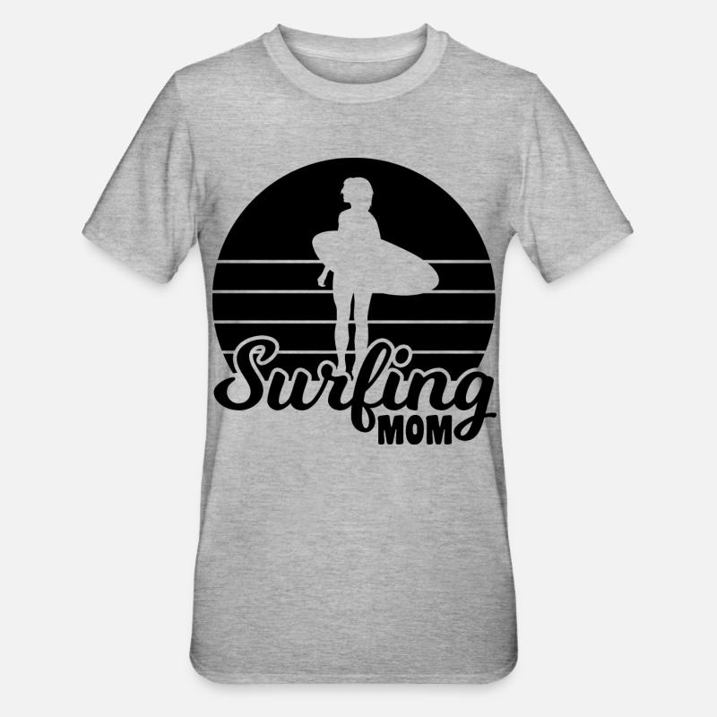 Surfer Mama - Unisex Polycotton T-Shirt - Grau meliert