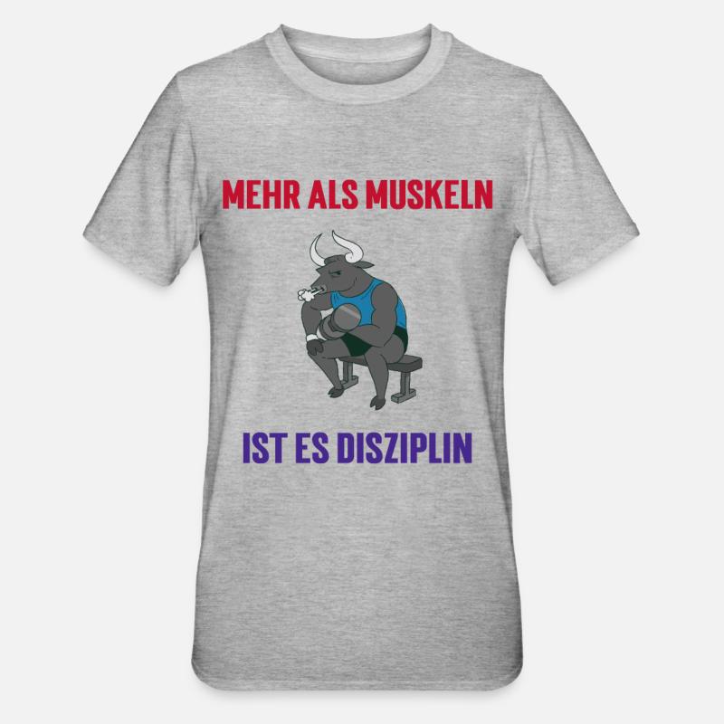More than muscles, it's discipline - Unisex Polycotton T-Shirt - heather grey
