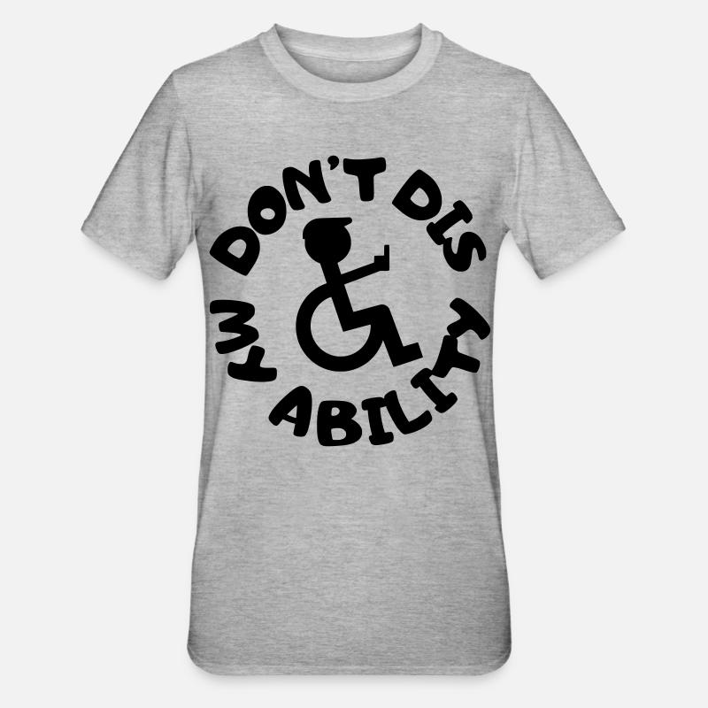 Leugne meine Behinderung nicht # - Unisex Polycotton T-Shirt - Grau meliert