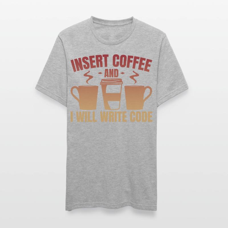 Jetez du café et écrivez du code T-shirt polycoton Unisexe