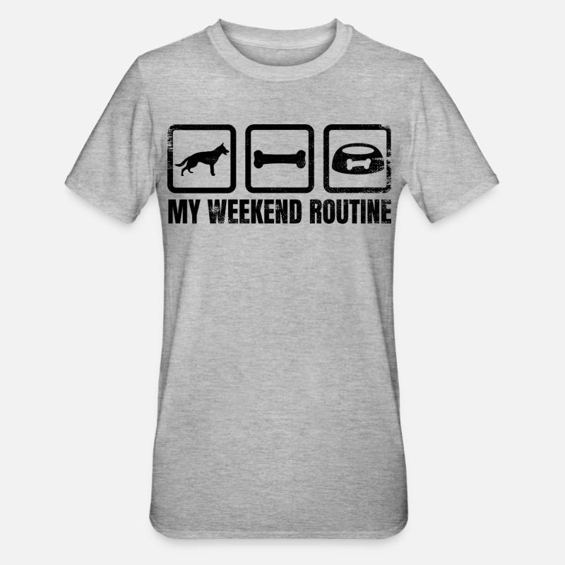 Schäferhund Wochenende - Unisex Polycotton T-Shirt - Grau meliert