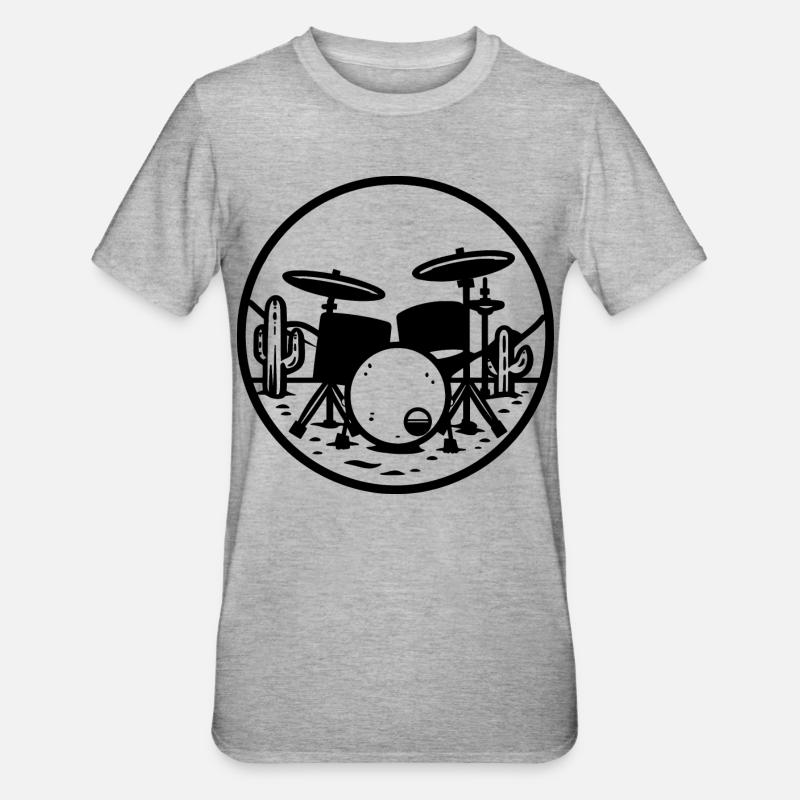 Drums Graphics - Unisex Polycotton T-Shirt - heather grey