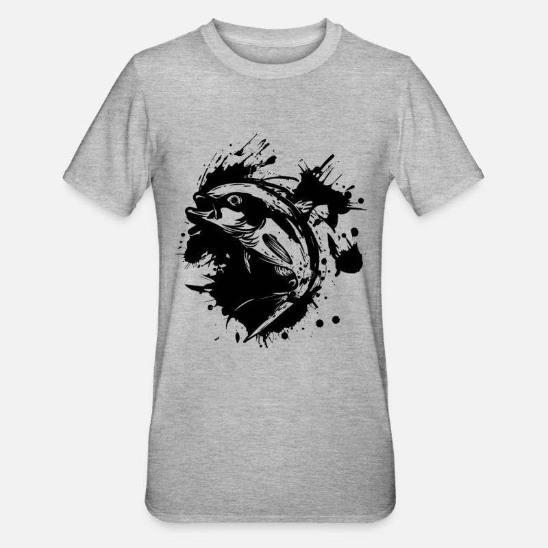 Poisson - T-shirt polycoton Unisexe - gris chiné