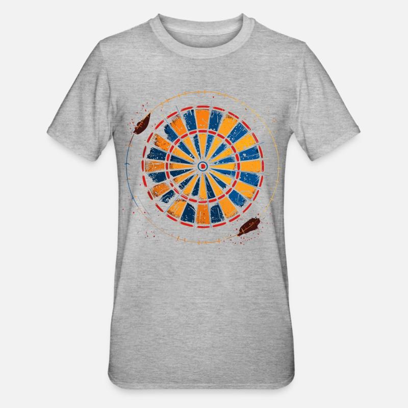 Dartscheibe Zeichnung - Unisex Polycotton T-Shirt - Grau meliert