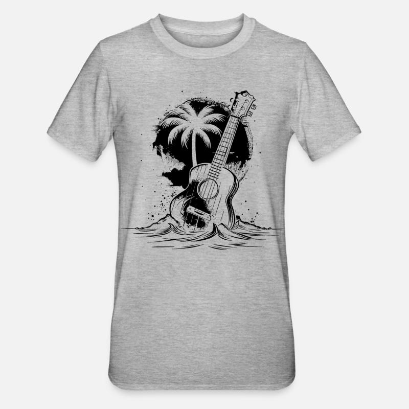 Ukulélé - T-shirt polycoton Unisexe - gris chiné