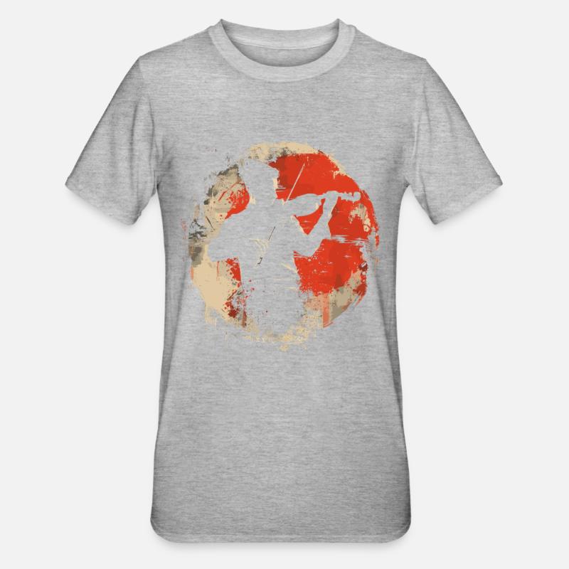 Violin Player Graphics - Unisex Polycotton T-Shirt - heather grey