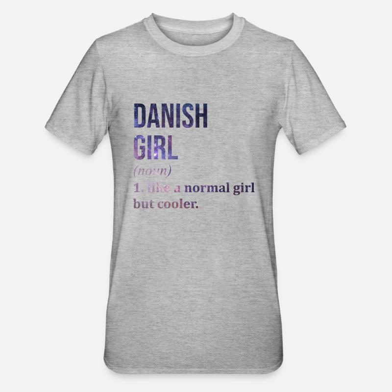 Dänemark - Unisex Polycotton T-Shirt - Grau meliert