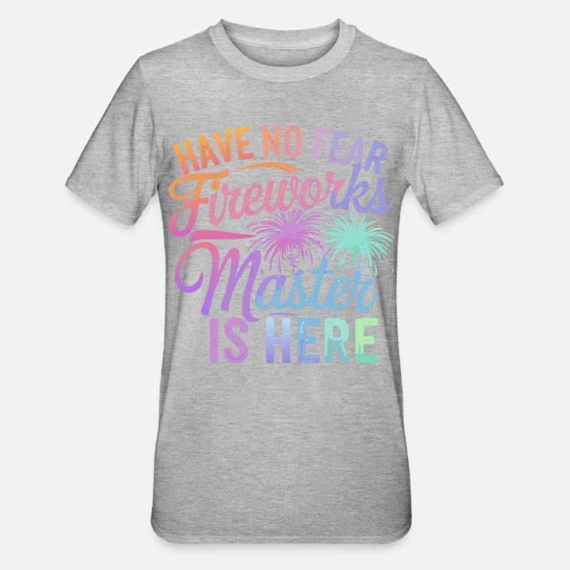 Pyrotechnics Fireworks Pyrotechnics - Unisex Polycotton T-Shirt - heather grey