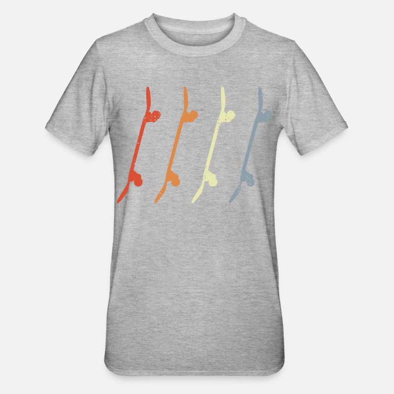 Skateboards Look Rétro - T-shirt polycoton Unisexe - gris chiné