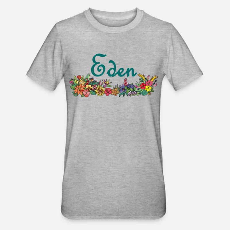 Blumen und Paradies - Unisex Polycotton T-Shirt - Grau meliert