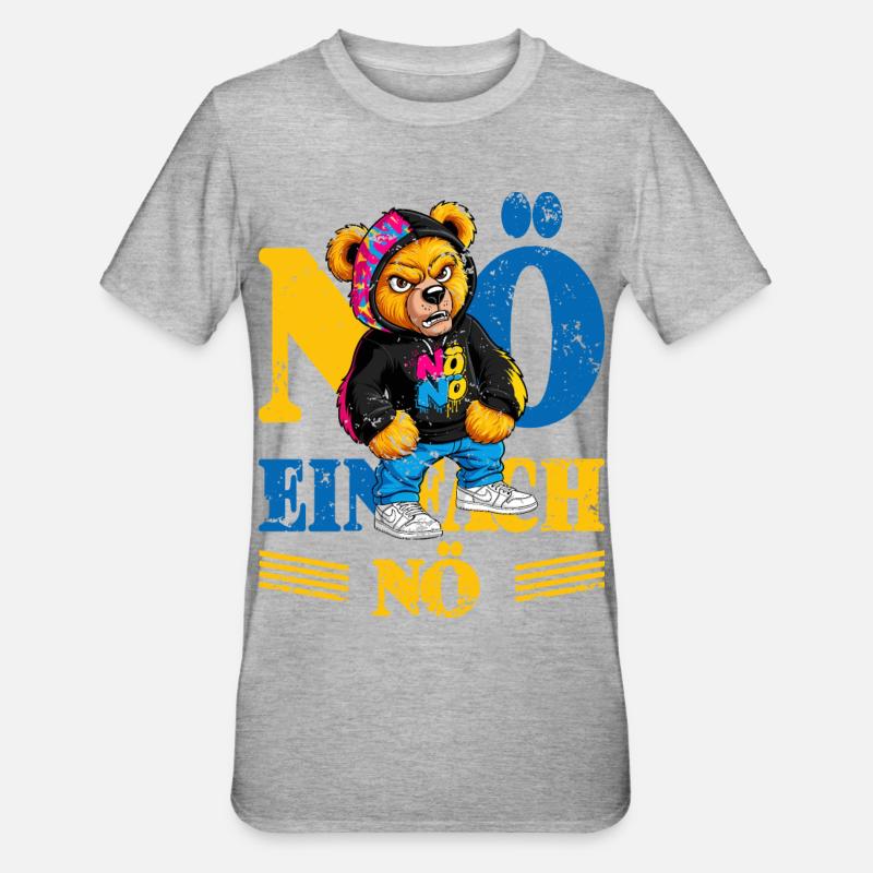 Grumpy Bear - Unisex Polycotton T-Shirt - heather grey