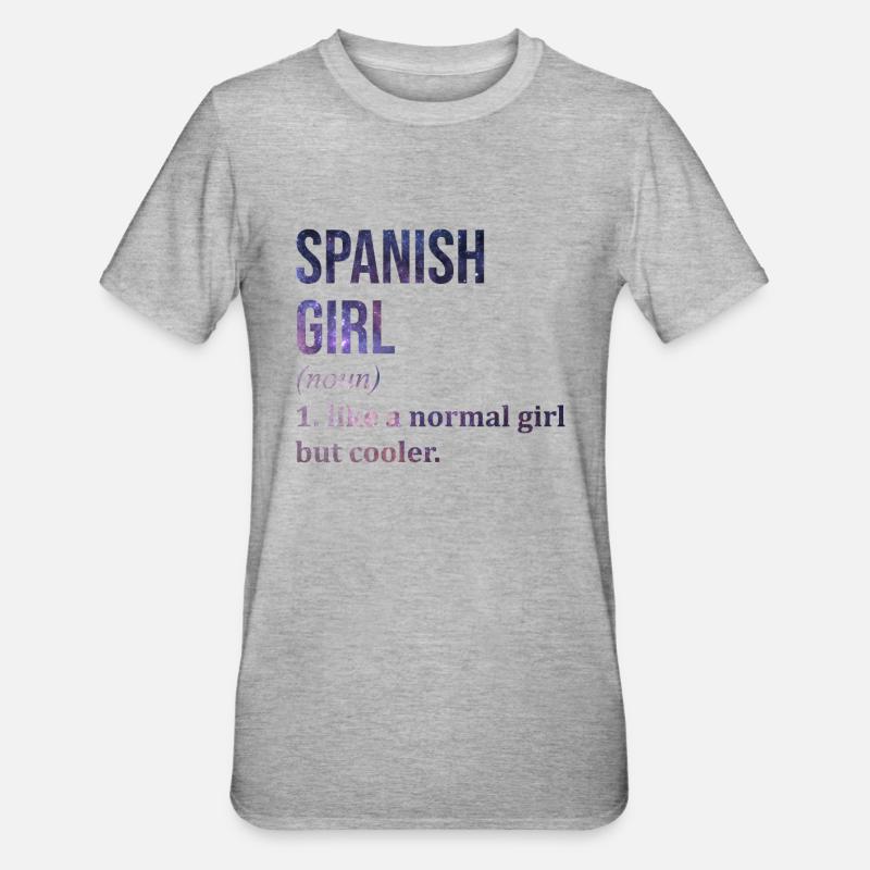 Spanien - Unisex Polycotton T-Shirt - Grau meliert