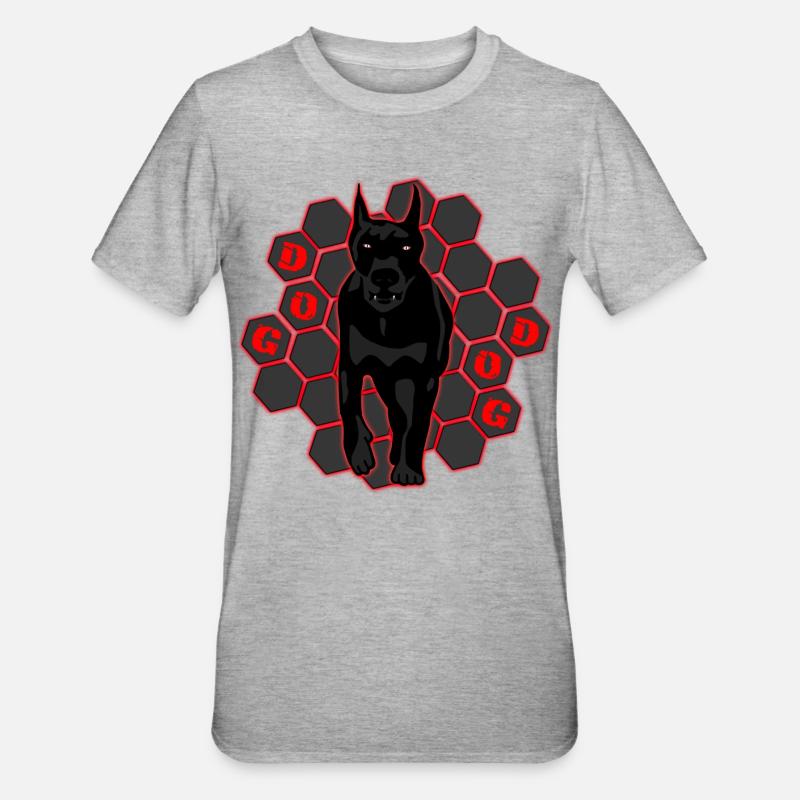 Doberman survivant - T-shirt polycoton Unisexe - gris chiné