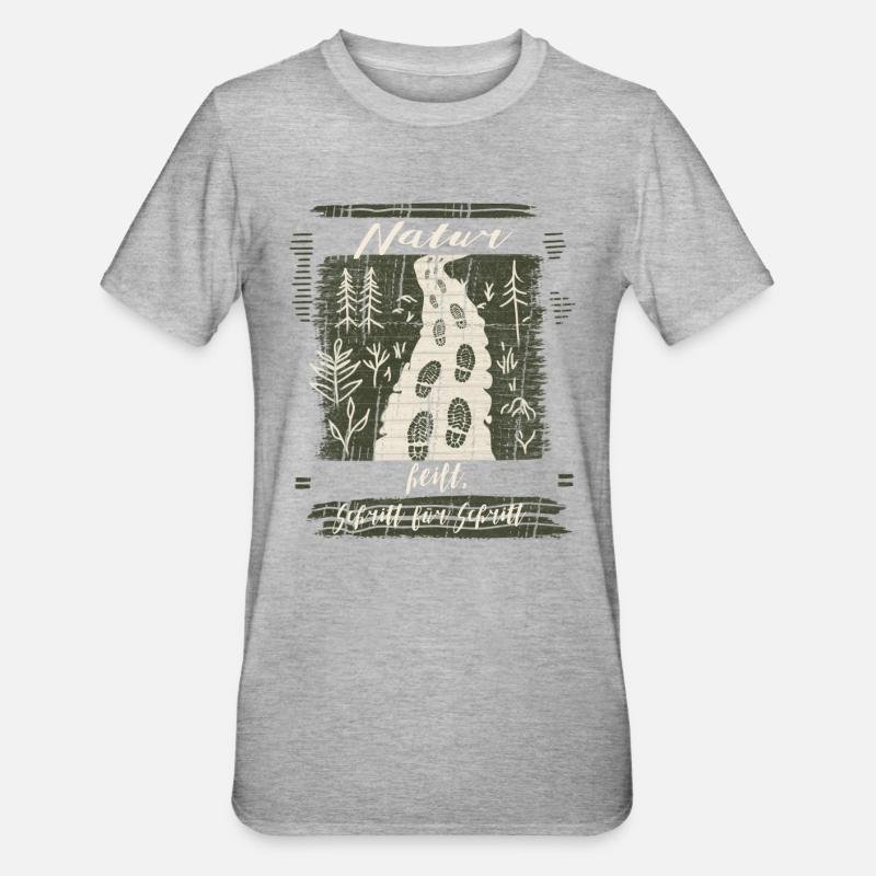Nature heals step by step - motivation - Unisex Polycotton T-Shirt - heather grey
