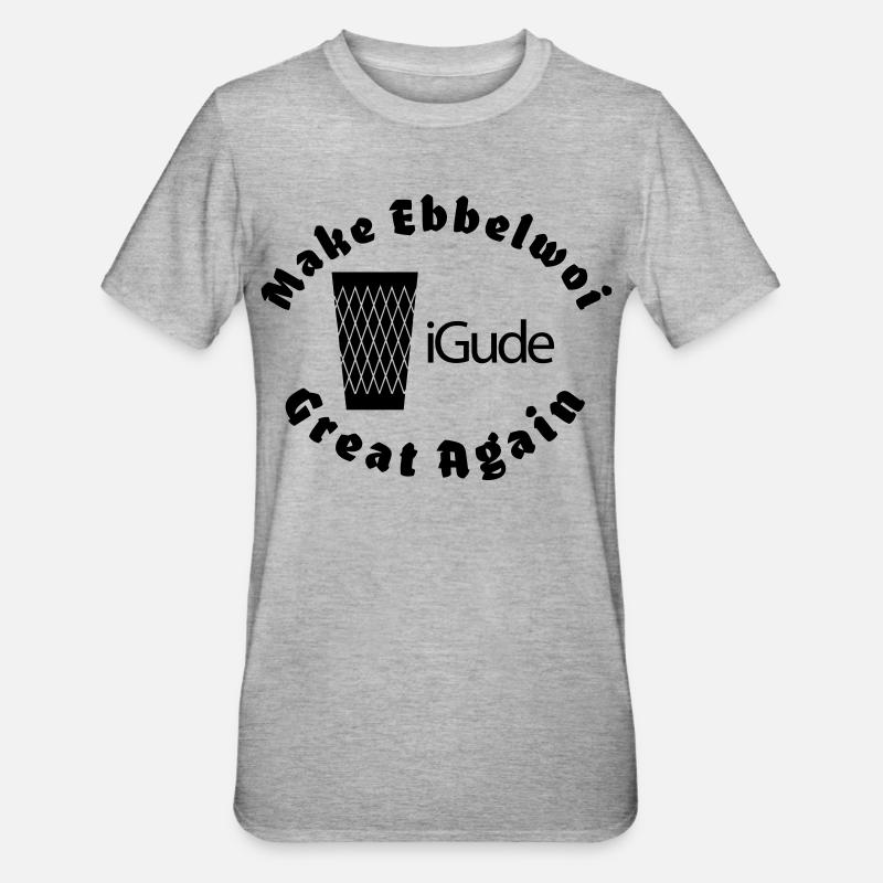 iGude Geripptes Great Again Ebbelwoi - Unisex Polycotton T-Shirt - Grau meliert
