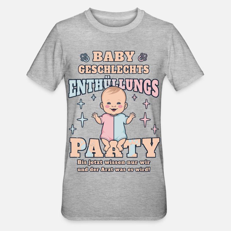 Fête de révélation de bébé - T-shirt polycoton Unisexe - gris chiné