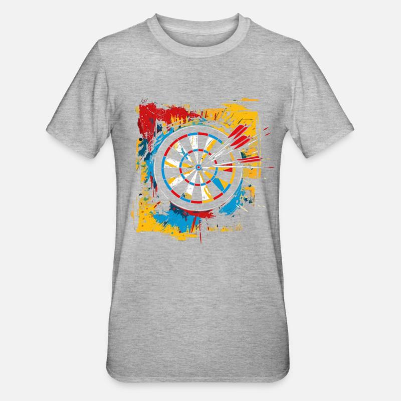 Dartscheibe Graffiti - Unisex Polycotton T-Shirt - Grau meliert