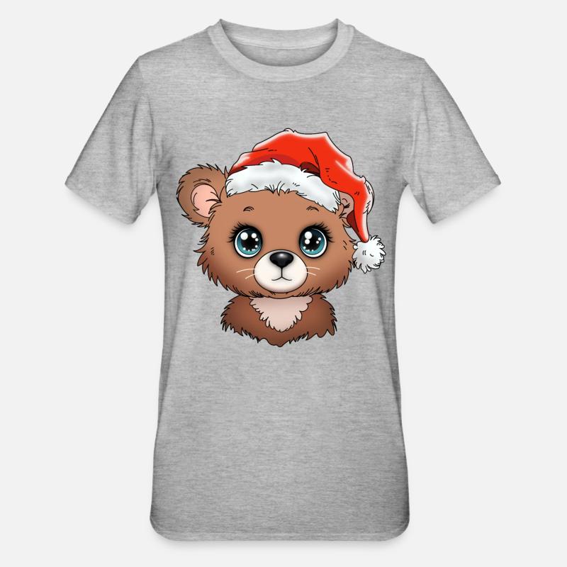 Noël Bear_01 - T-shirt polycoton Unisexe - gris chiné