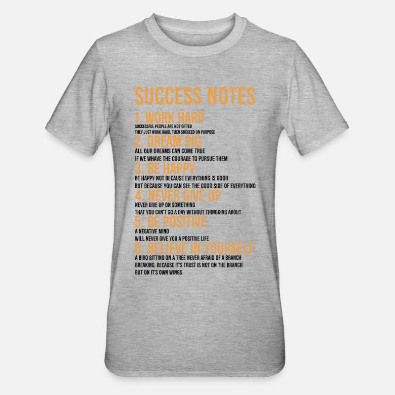 success notes - T-shirt polycoton Unisexe - gris chiné