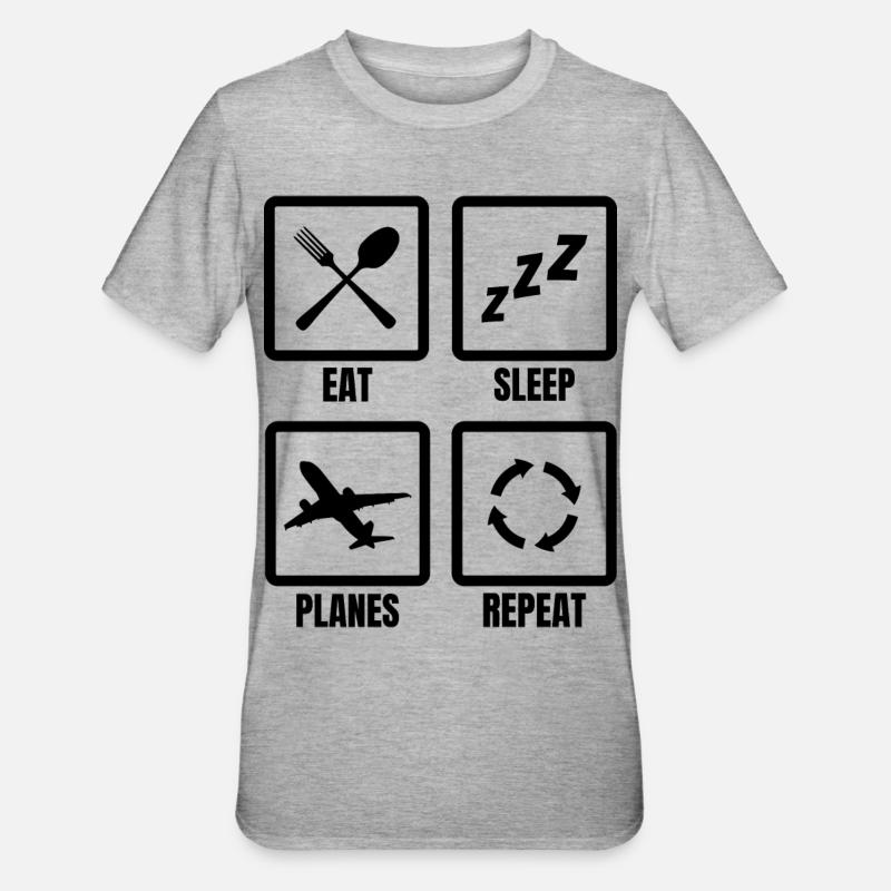 Flugzeug Enthusiast - Unisex Polycotton T-Shirt - Grau meliert