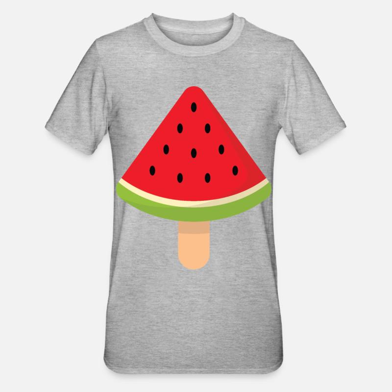 crème de pastèque - T-shirt polycoton Unisexe - gris chiné