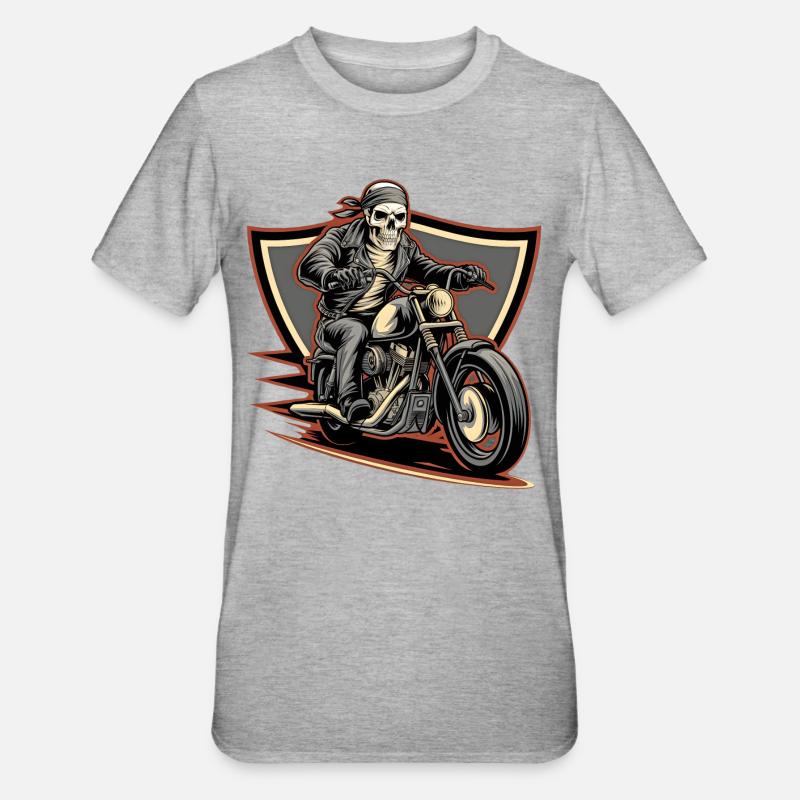 Fearless biker on a gloomy ride - Unisex Polycotton T-Shirt - heather grey