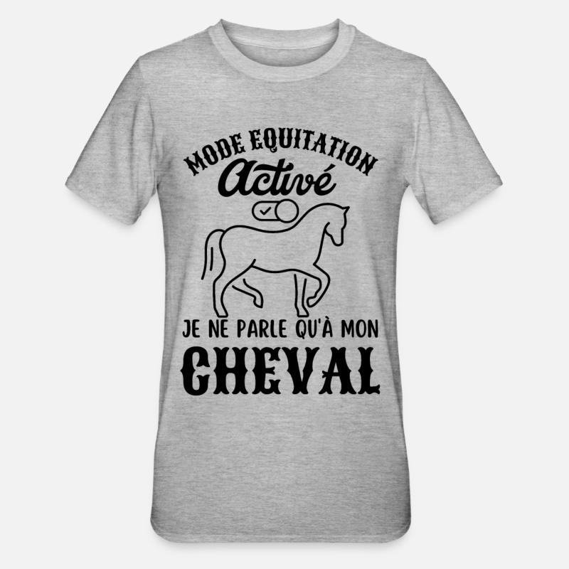 Mode équitation activé - T-shirt polycoton Unisexe - gris chiné