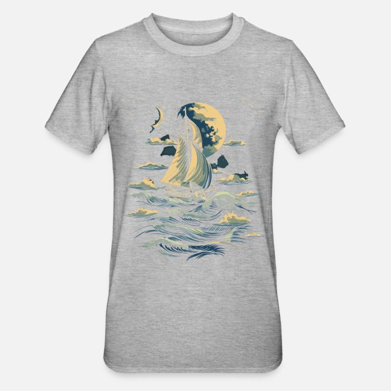 Voile graphique - T-shirt polycoton Unisexe - gris chiné