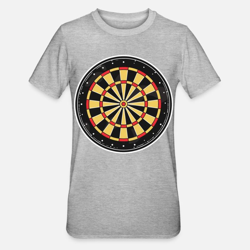 Dartscheibe Grafik - Unisex Polycotton T-Shirt - Grau meliert