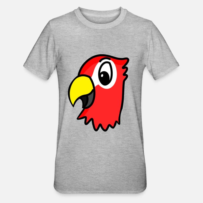 Parrot Head - Unisex Polycotton T-Shirt - heather grey