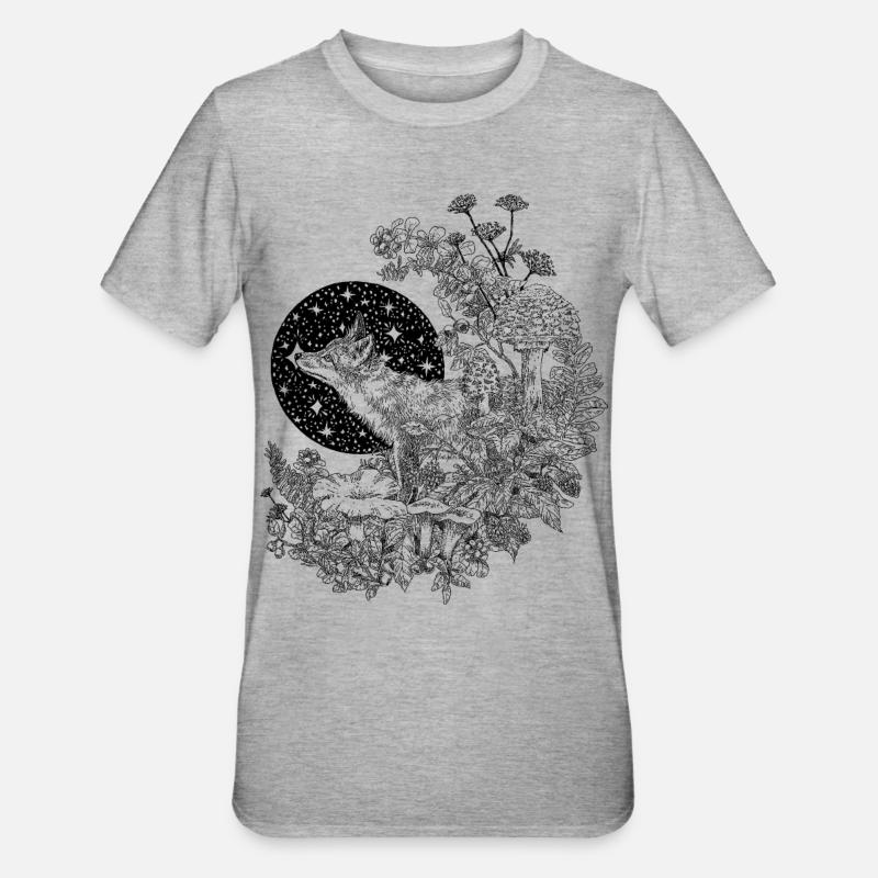 FUCHS & NACHTHIMMEL - Unisex Polycotton T-Shirt - Grau meliert