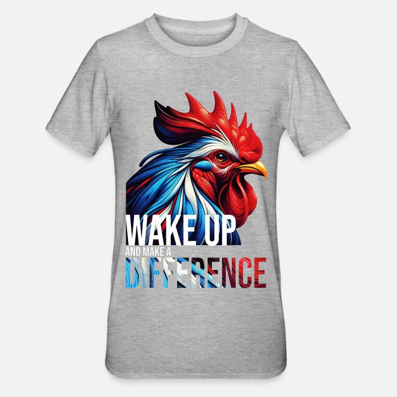 RÉVEILLEZ-VOUS ET FAITES LA DIFFÉRENCE-DB - T-shirt polycoton Unisexe - gris chiné