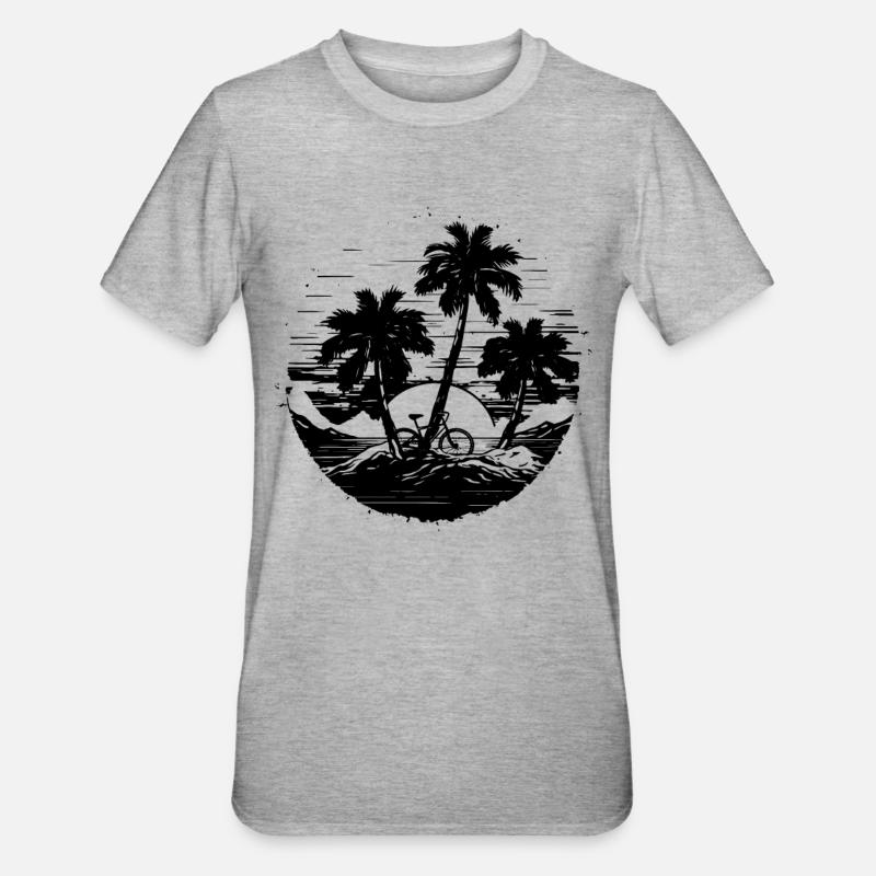 Illustration de VTT - T-shirt polycoton Unisexe - gris chiné