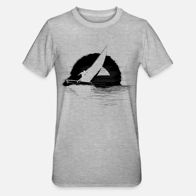 Windsurfen - Unisex Polycotton T-Shirt - Grau meliert