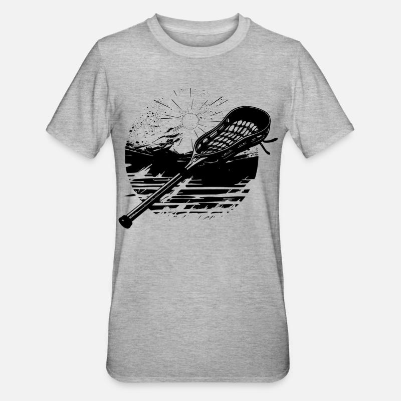 Lacrosseschläger - Unisex Polycotton T-Shirt - Grau meliert
