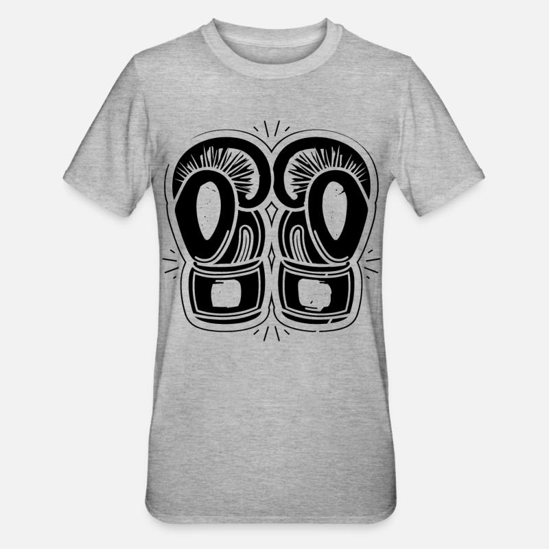 Dessin de gants de boxe - T-shirt polycoton Unisexe - gris chiné