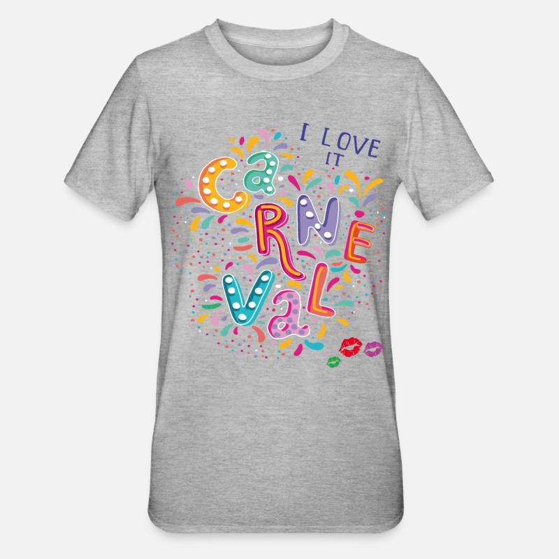 Carnaval, Confettis de carnaval - T-shirt polycoton Unisexe - gris chiné
