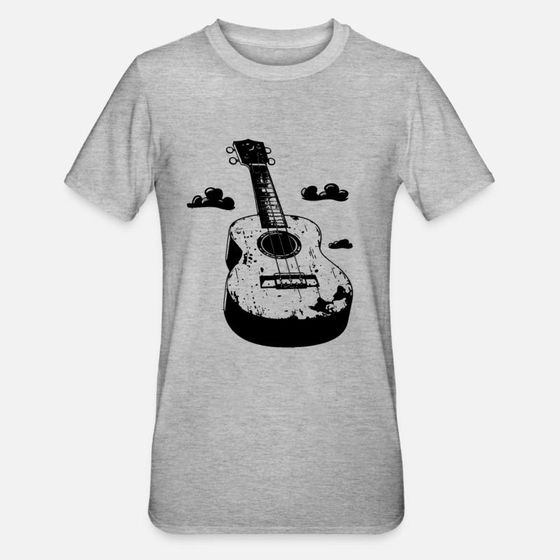 Ukulele Comic Style - Unisex Polycotton T-Shirt - heather grey
