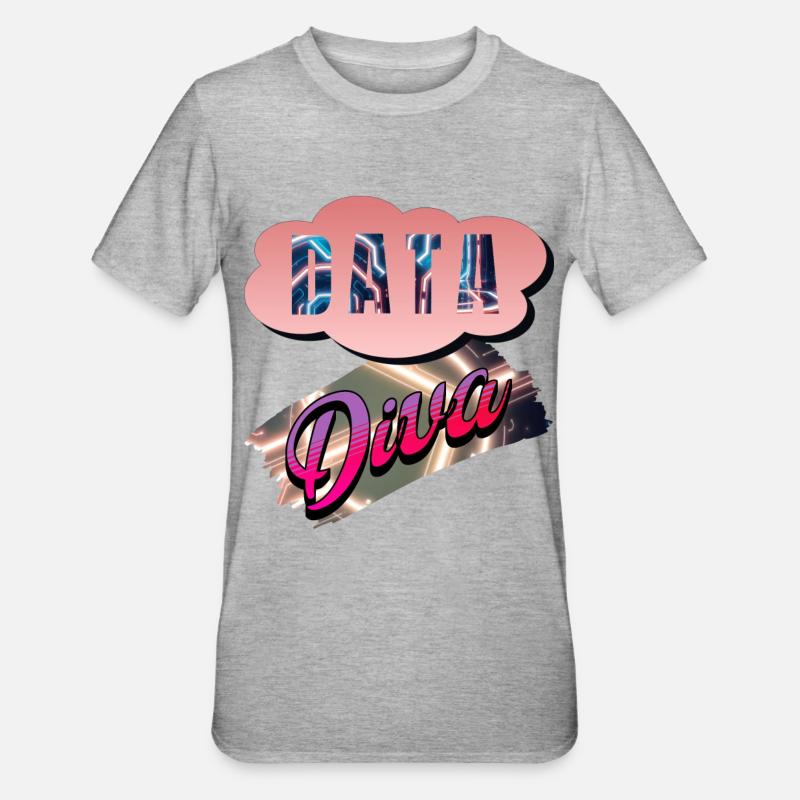 Data Diva - Unisex Polycotton T-Shirt - heather grey