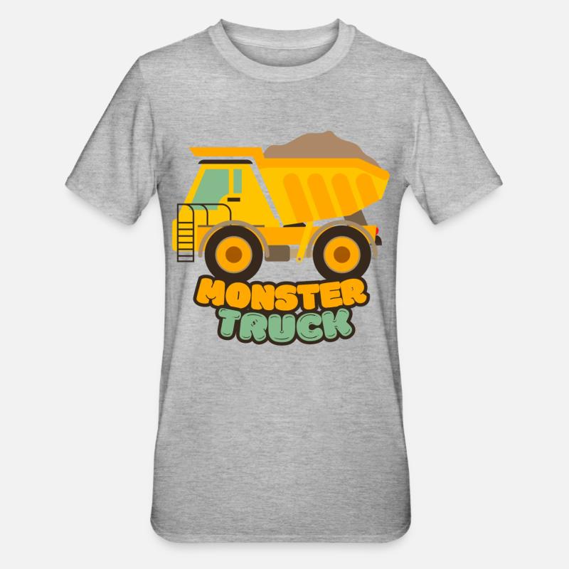 Monstertruck - Unisex Polycotton T-Shirt - Grau meliert