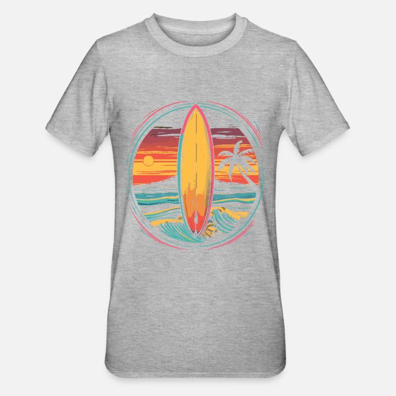 Œuvres d’art de surf - T-shirt polycoton Unisexe - gris chiné