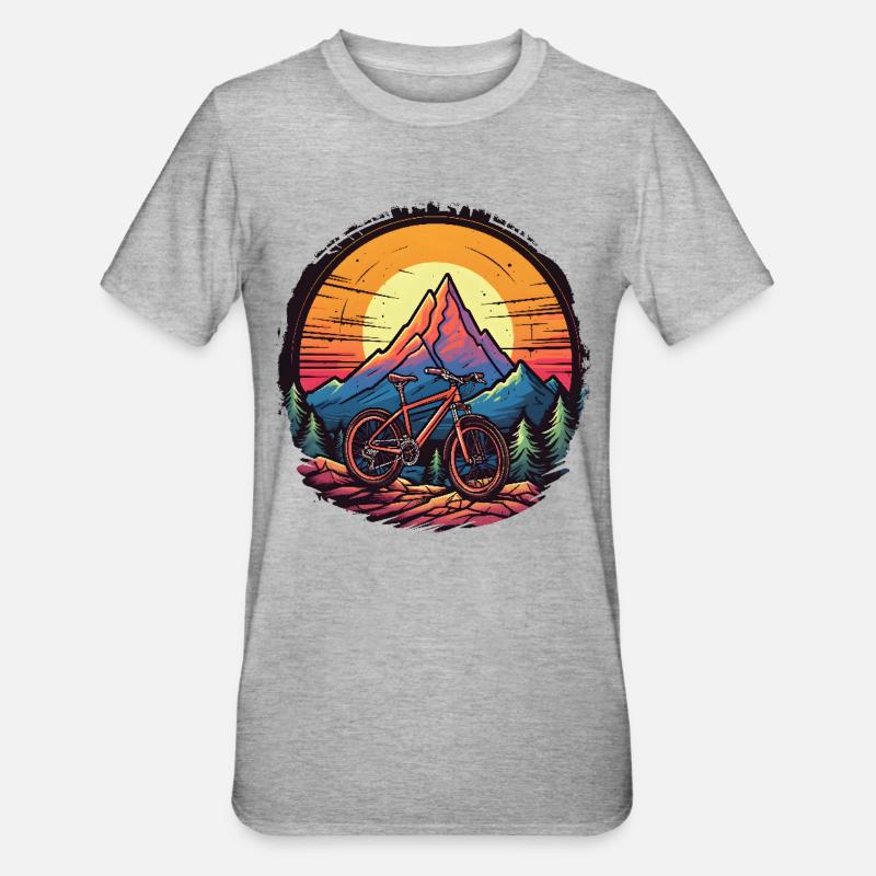 VTT style dessin animé - T-shirt polycoton Unisexe - gris chiné