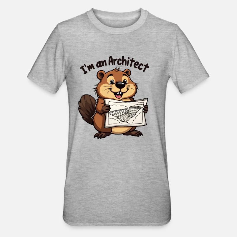 Biber Architecte – Constructeur de barrages - T-shirt polycoton Unisexe - gris chiné